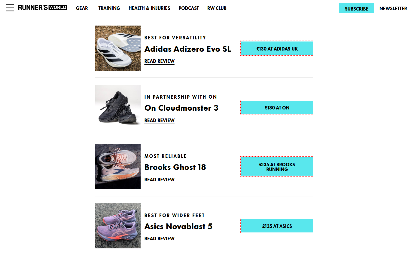Recent placement for Product Reviews