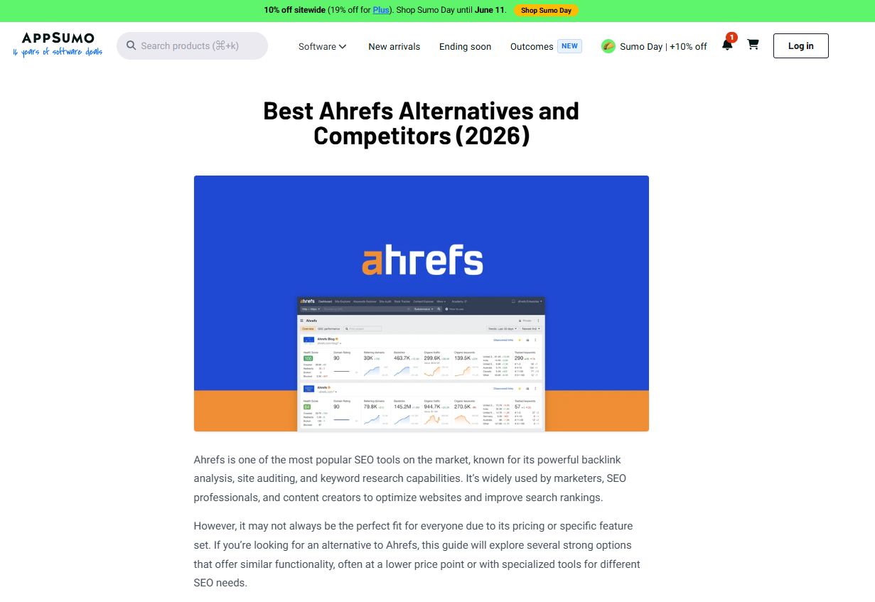 Recent placement for Comparison Listicles